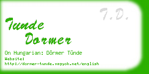 tunde dormer business card